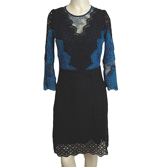 SANDRO BELLADONE LACE MINI DRESS SIZE 36 - Picture 6 of 13